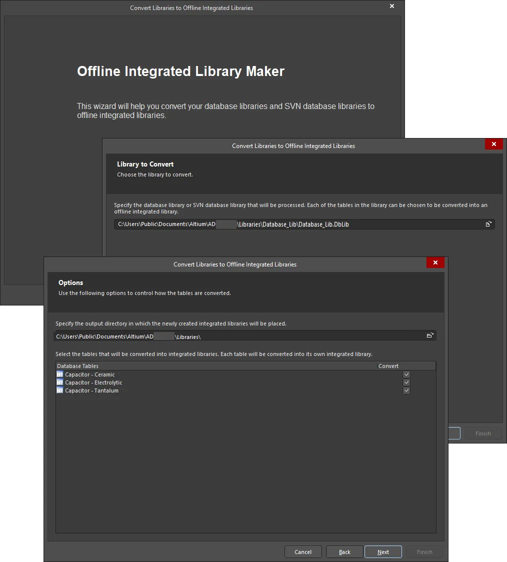 Convert your database libraries (DbLibs or SVNDbLibs) to 'offline' integrated libraries using the Offline Integrated Library Maker.
