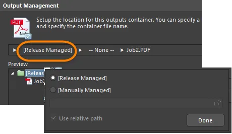 Options for defining the base path of the output location.