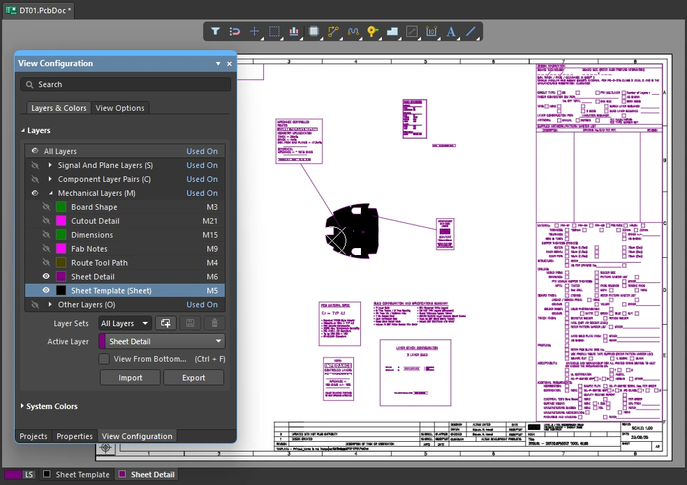 Board production documentation information can be included on mechanical layers, if required.