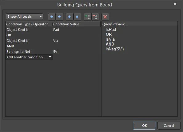 The Query Builder dialog