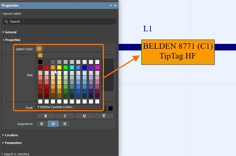 Use the Label Color option to configure the desired background color of the label. Use the Label Color option to configure the desired background color of the label.