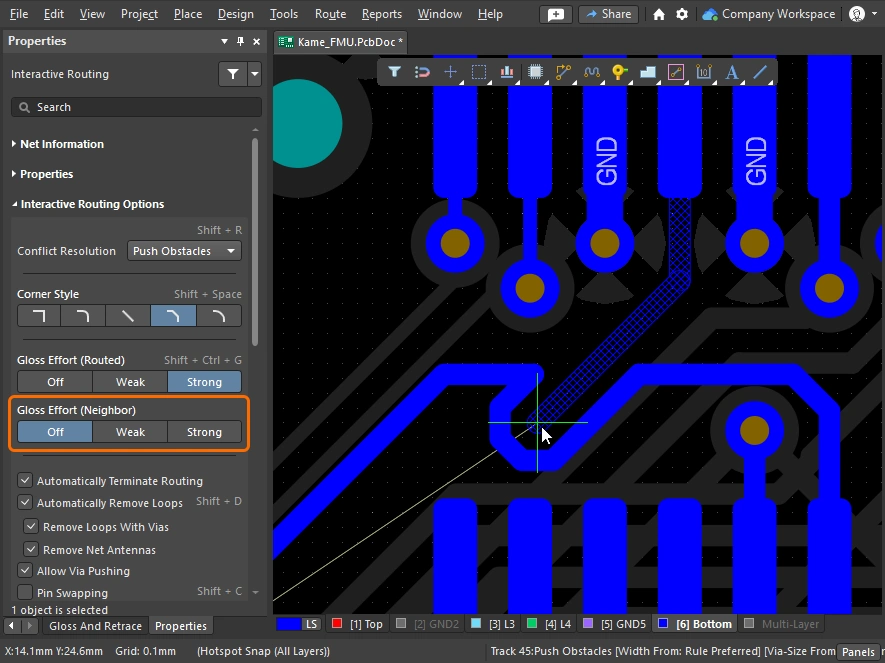 Example of the Track 45 corner style