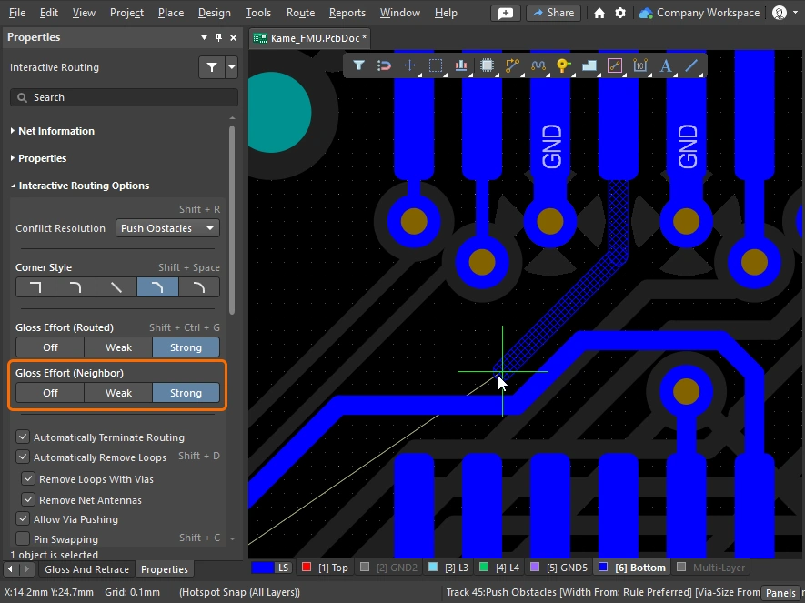 Example of the Track 45 corner style