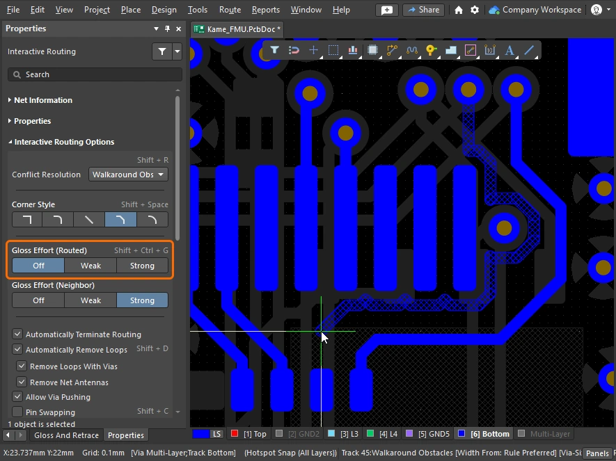 Example of the Track 45 corner style