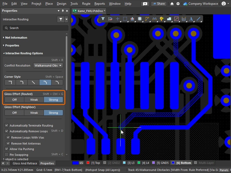 Example of the Track 45 corner style