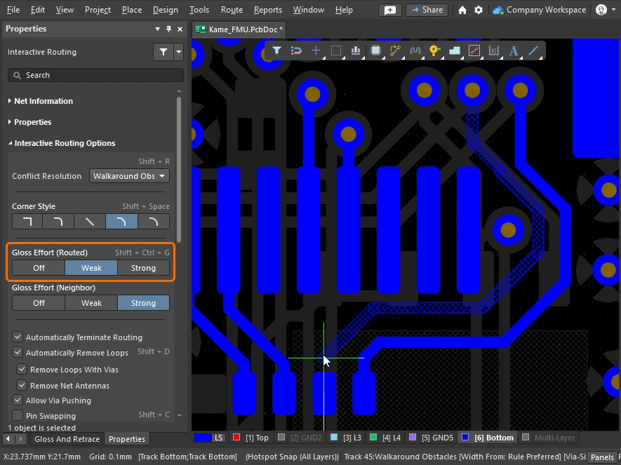 Example of the Track 45 corner style