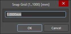 The Snap Grid (1..1000) (Draftsman) dialog The Snap Grid (1..1000) (Draftsman) dialog