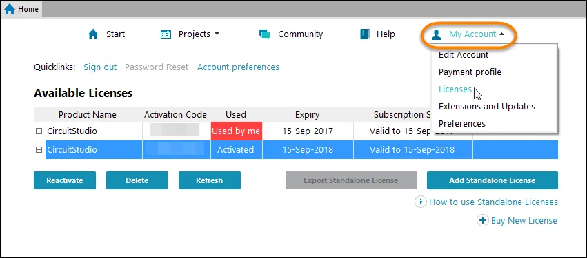 The new-look My Account area.