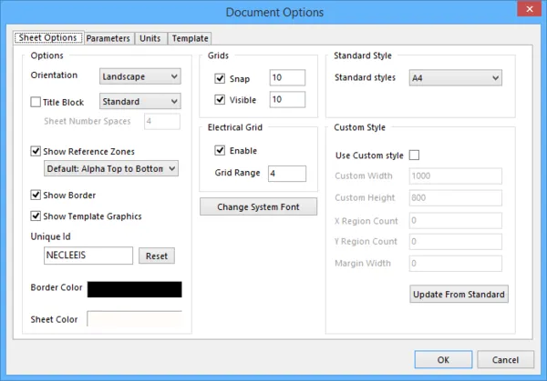Grids are configured for each schematic sheet.