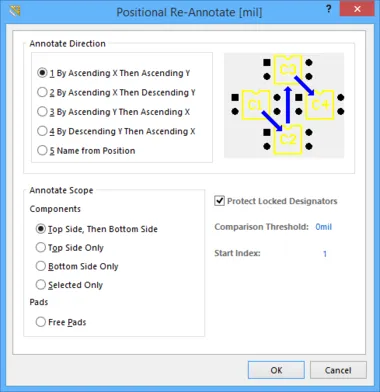 Designators can also be re-assigned positionally in the PCB editor.