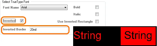 An example of inverted TrueType text.