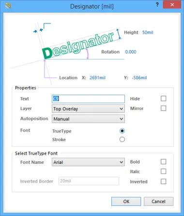 The Designator dialog The Designator dialog