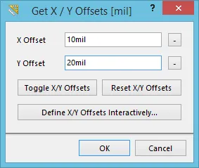 The Get X/Y Offsets dialog