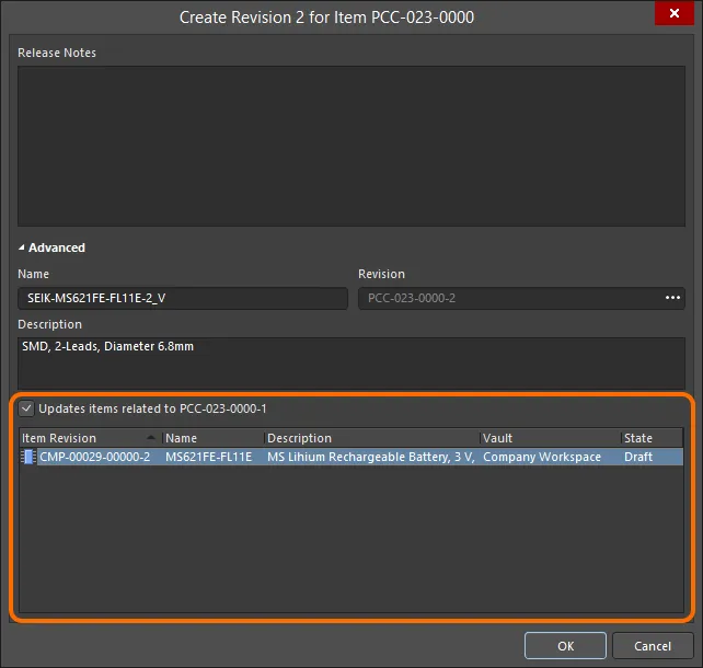 Accessing the option to update related Workspace Components, that are referencing the Workspace Footprint being re-saved. Accessing the option to update related Workspace Components, that are referencing the Workspace Footprint being re-saved.