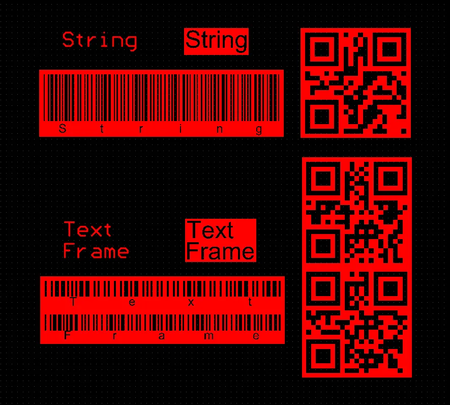 Placed Text objects Placed Text objects