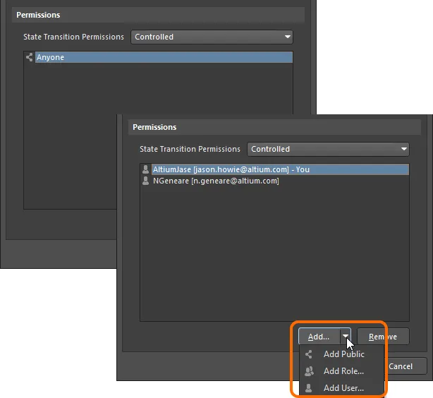 With Controlled permissions, you can switch from access by anyone to only those users/groups specified. With Controlled permissions, you can switch from access by anyone to only those users/groups specified.