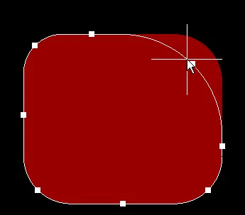  A polygon pour with 90º arc corners being resized.