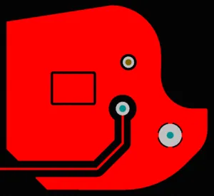 A polygon pour is shown as solid and hatched, demonstrating varying clearances and controlled connection style and air gap.