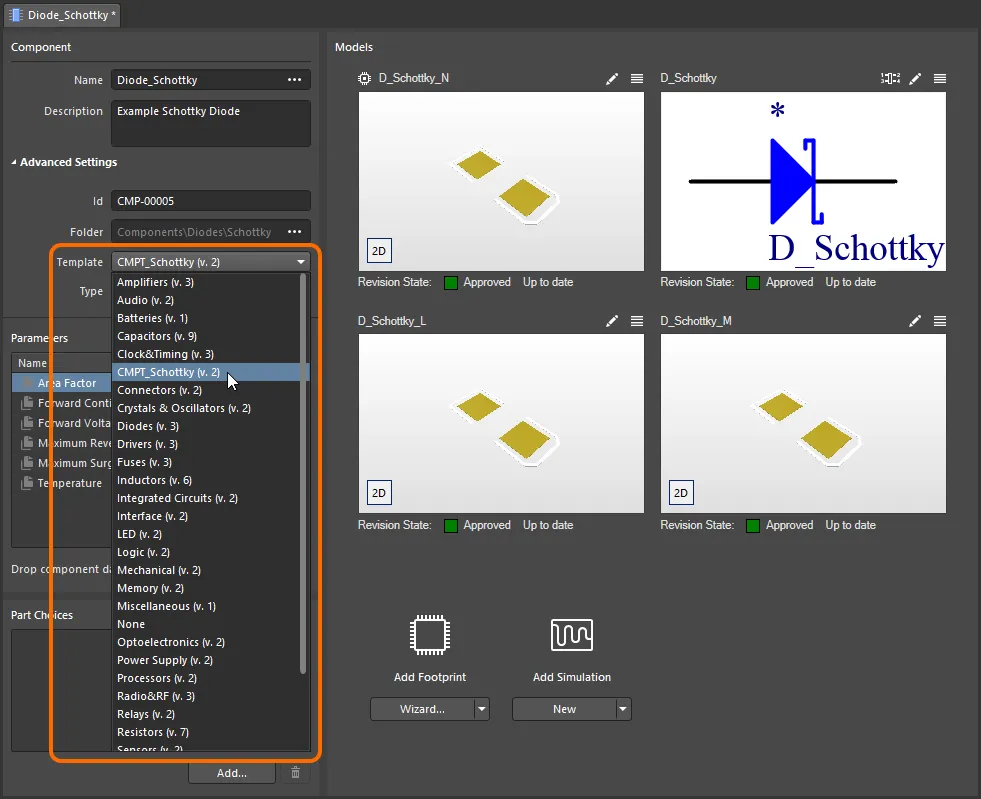 Quickly linking a component template from a menu of all available templates, when editing the revision of a component using the Component Editor in its Single Component Editing mode. Quickly linking a component template from a menu of all available templates, when editing the revision of a component using the Component Editor in its Single Component Editing mode.