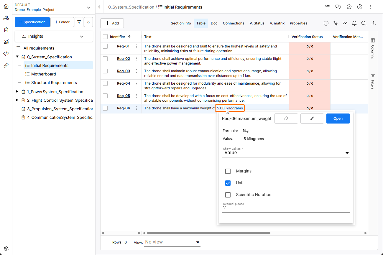 要件内の Vali - ドル記号 $ を入力してドロップダウンから既存の Vali を選択すると、カーソルを合わせることでそのパラメータの詳細情報を確認できます。