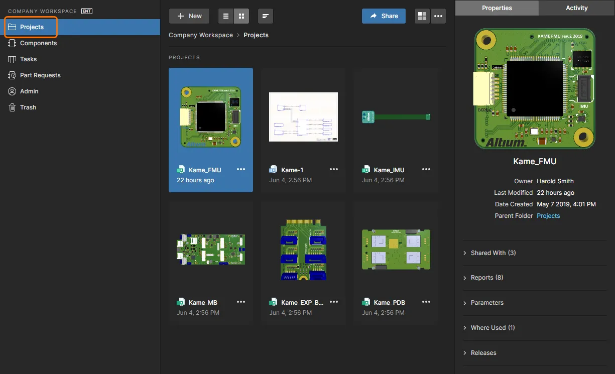 Centralized design project management – all part of your Enterprise Server installation. Centralized design project management – all part of your Enterprise Server installation.
