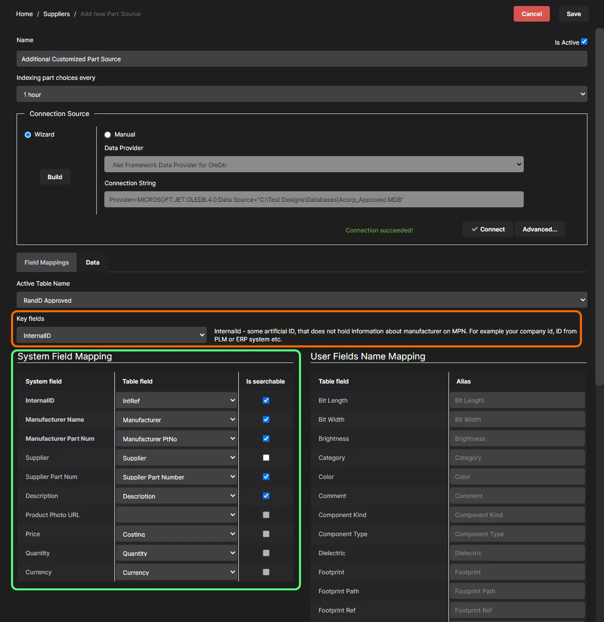 The completed data field mapping process will provide live database data to the Workspace and the Custom Data Synchronization interface. The setup can be subsequently edited as required. The completed data field mapping process will provide live database data to the Workspace and the Custom Data Synchronization interface. The setup can be subsequently edited as required.
