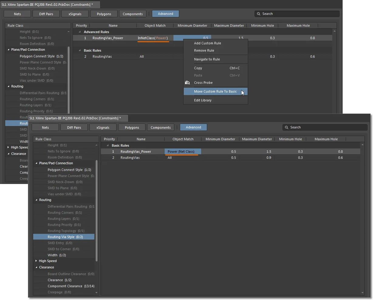 Query-based Advanced rules can be converted to simpler Basic rules.