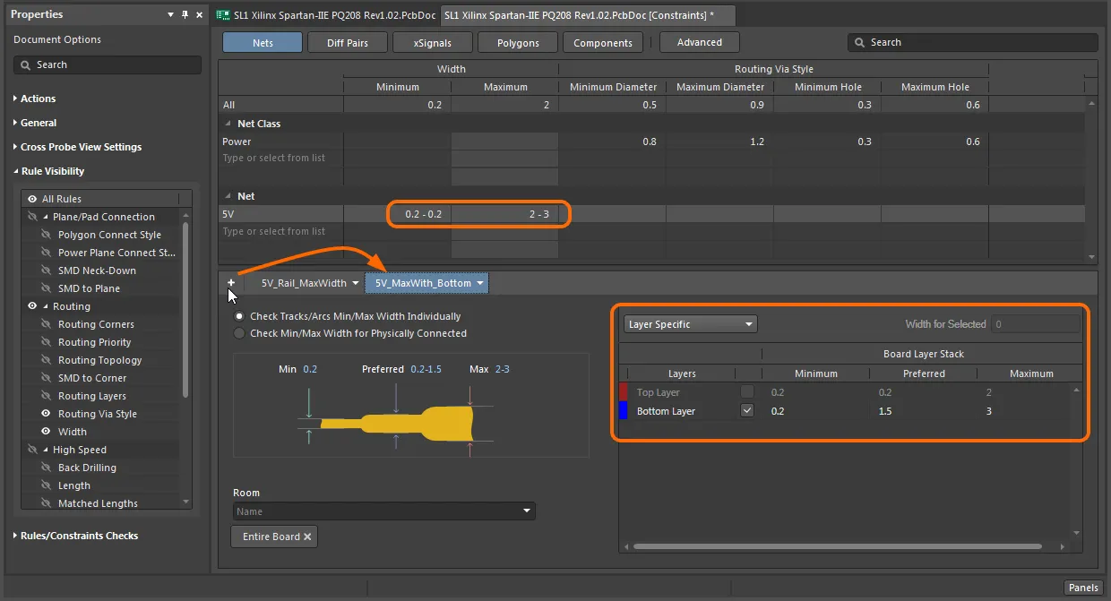 Variations of a selected constraint can be added.