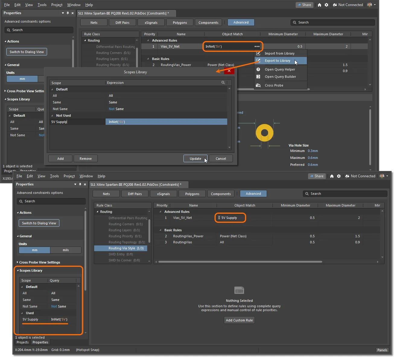 Use the scopes library to simplify creating of custom rules.
