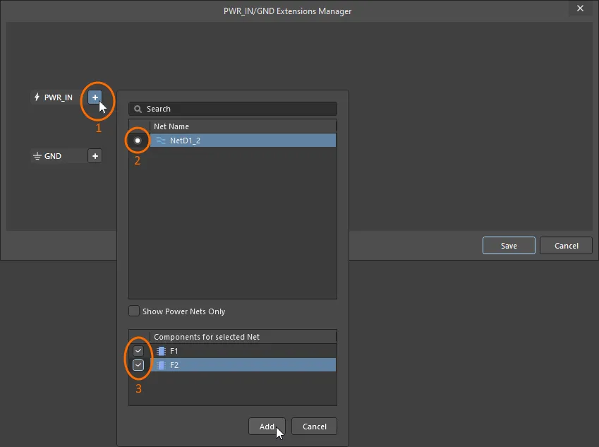 Select all of the parallel components in the net.
