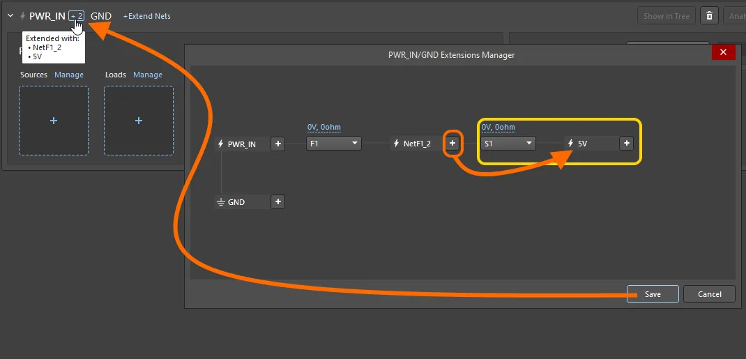 Continue to add series components and nets.