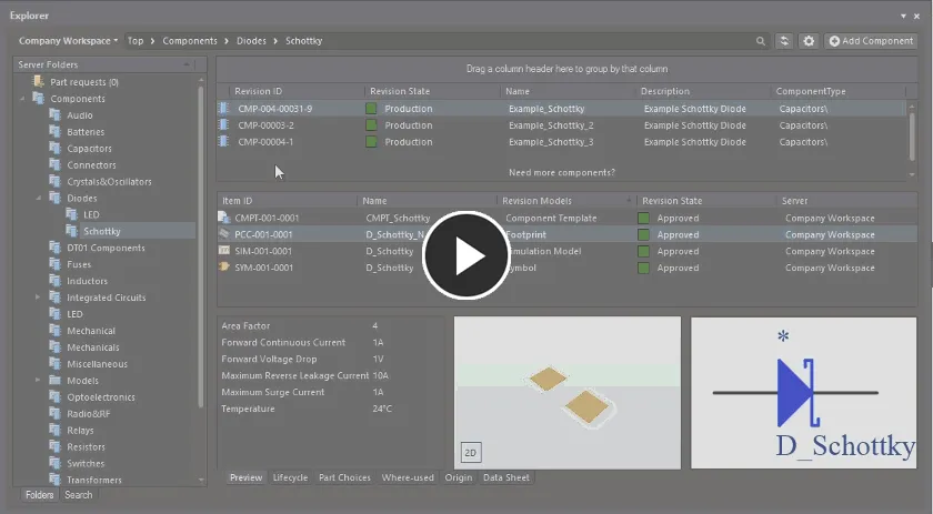 An example of changing the component type for selected revisions of Component Items that have already been released – with the wrong type to begin with, to underline the feature!