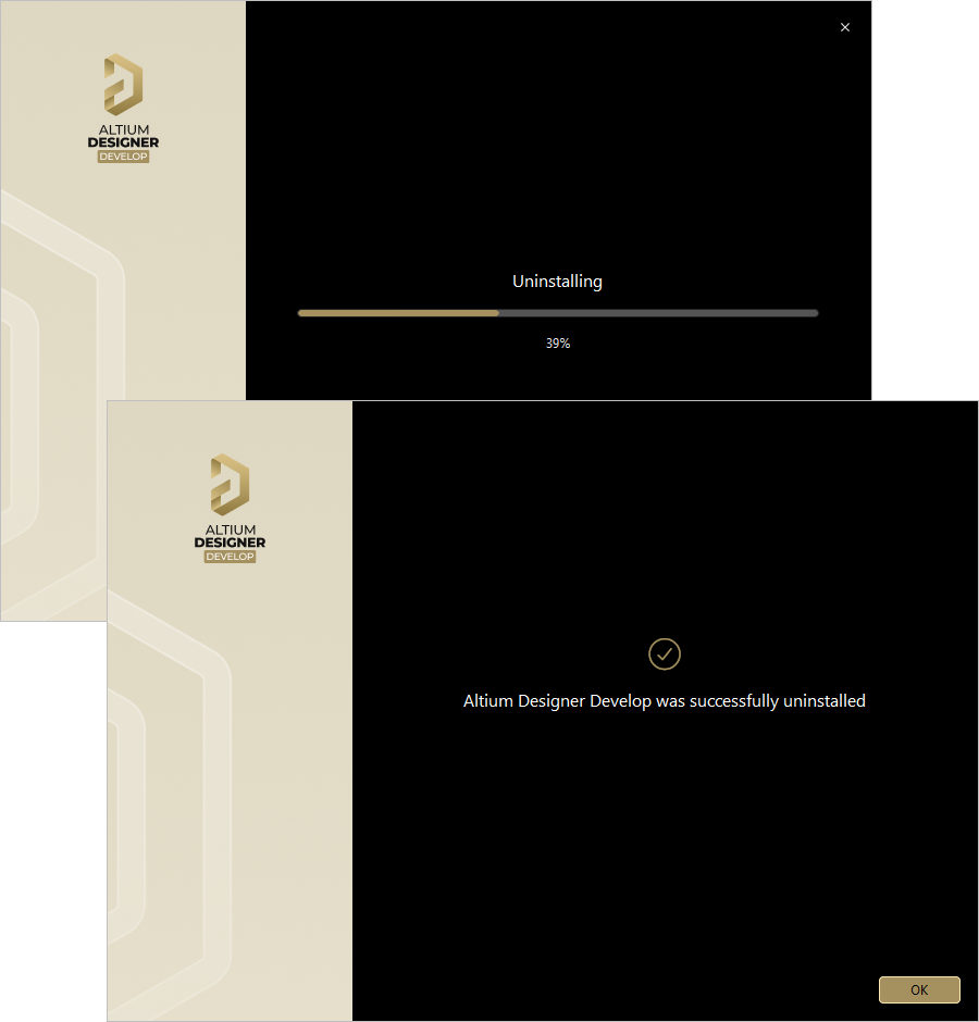 The Altium Designer Develop Uninstaller in action