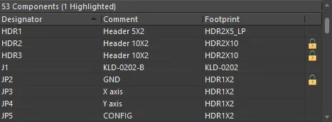 Locking/Unlocking from the PCB panel saves you from having to navigate through the Properties panel. Locking/Unlocking from the PCB panel saves you from having to navigate through the Properties panel.