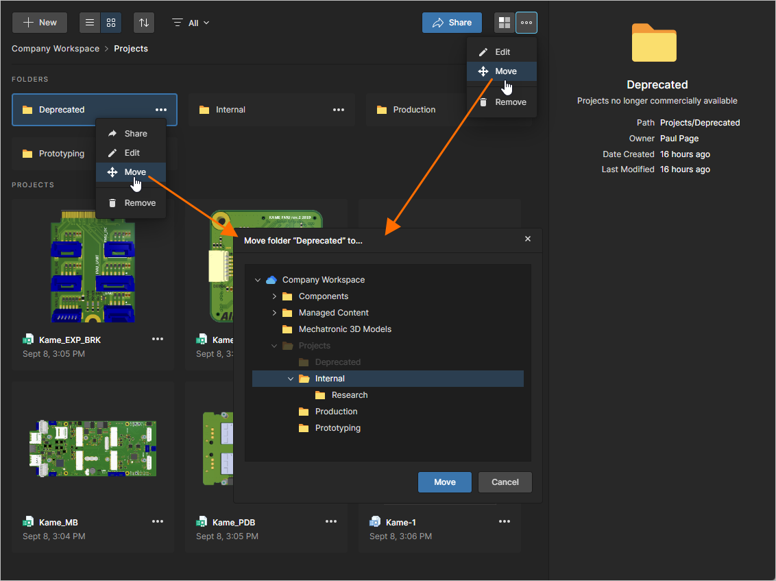You can move a folder within the folder hierarchy at any stage. You can move a folder within the folder hierarchy at any stage.