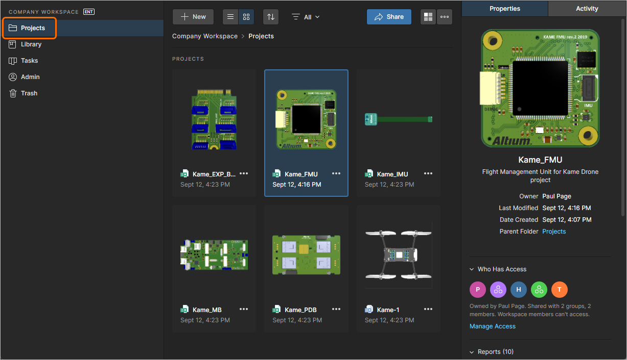 Centralized design project management – all part of your Enterprise Server installation. Centralized design project management – all part of your Enterprise Server installation.