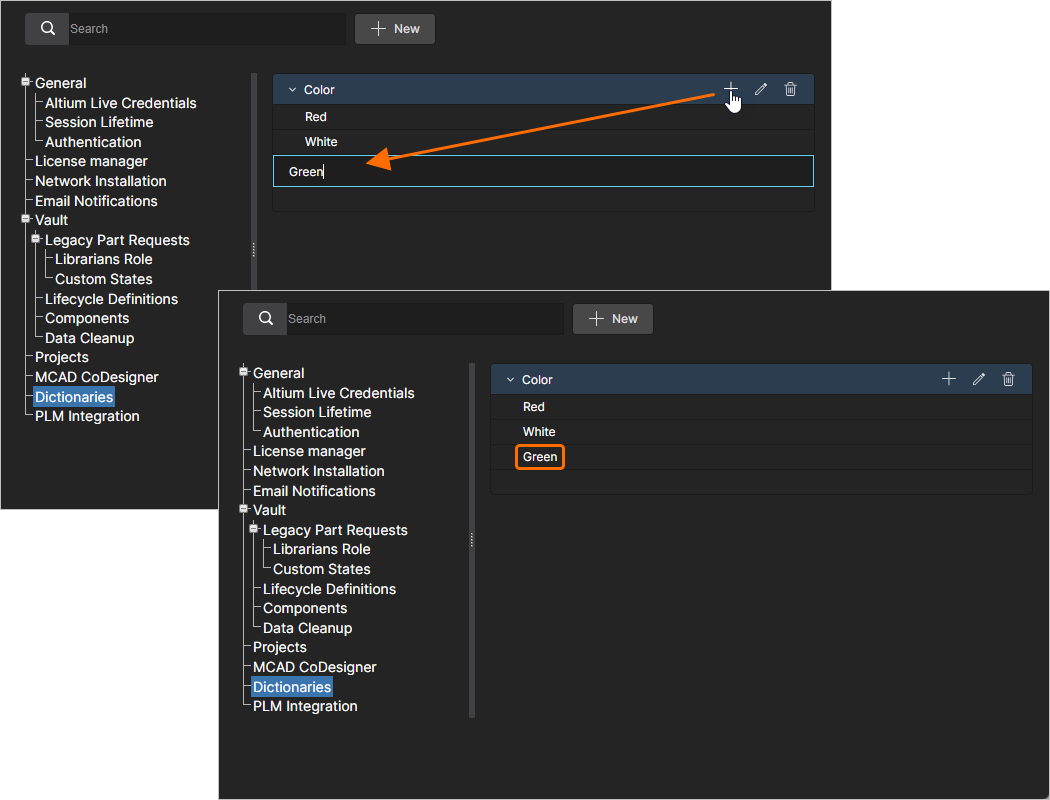 Multiple Dictionaries can be created with multiple parameter values.