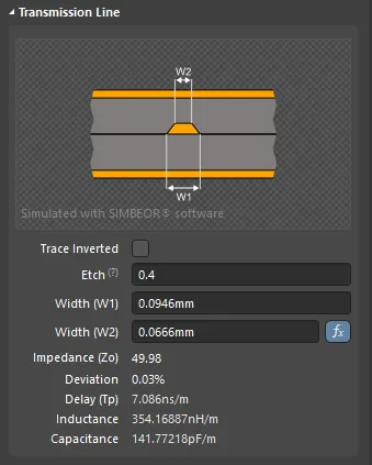 Click the Trace Inverted checkbox to toggle the Copper Orientation from Above to Below.