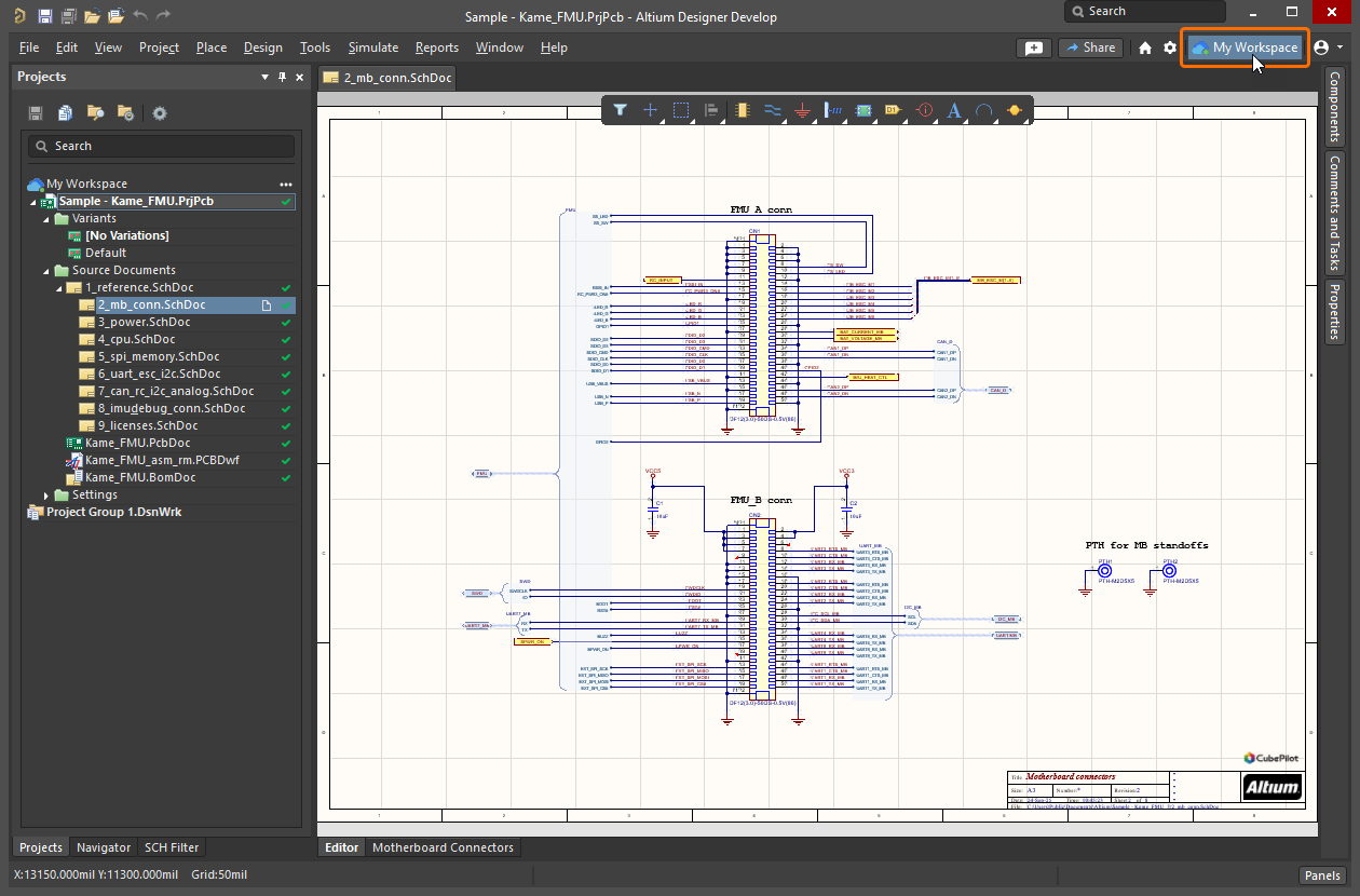 Connect to your Altium Develop Workspace to get an author seat from it and start working in Altium Designer Develop.
