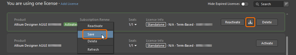 To create a backup copy of your Standalone file, use the Save option.