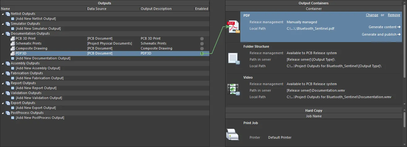 Generating a 3D PDF file to a defined PDF output container, from within a configured OutJob. Generating a 3D PDF file to a defined PDF output container, from within a configured OutJob.