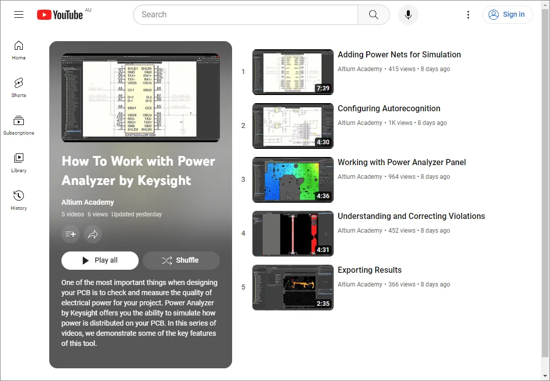Power Analyzer playlist