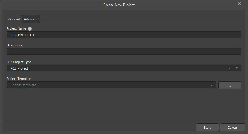 The dialog with which to start creation of a project, based on a define process workflow. Note that the name of the dialog will reflect the name of the chosen process. The dialog with which to start creation of a project, based on a define process workflow. Note that the name of the dialog will reflect the name of the chosen process.