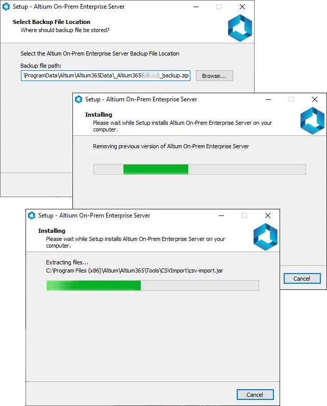 When updating to a later version of the server, a backup of your data will be made, before the old server is removed, and the new one installed. When updating to a later version of the server, a backup of your data will be made, before the old server is removed, and the new one installed.
