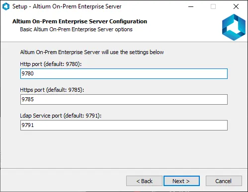 Set the port numbers for server communications. Set the port numbers for server communications.