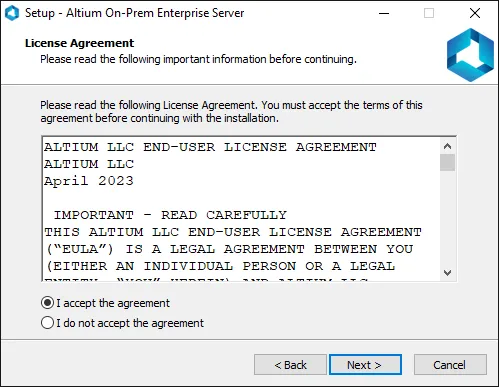 Read and accept Altium's End-User License Agreement. Read and accept Altium's End-User License Agreement.