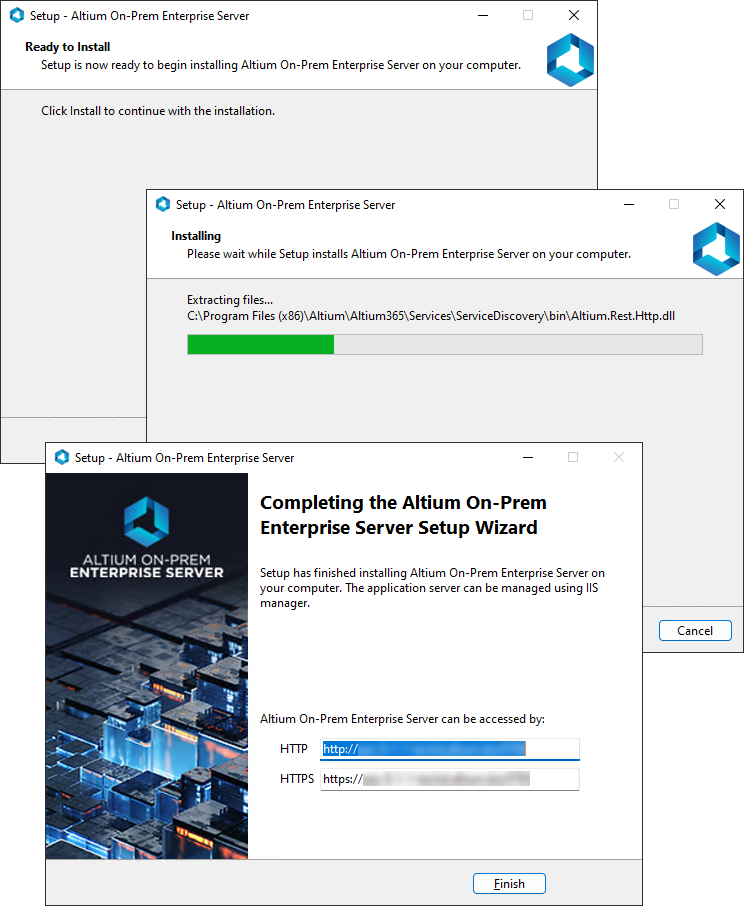 Kick off the installation by clicking Install. Click Finish once installation is complete. Kick off the installation by clicking Install. Click Finish once installation is complete.