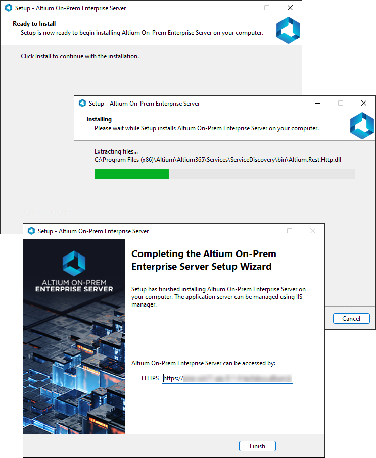 Kick off the installation by clicking Install. Click Finish once installation is complete. Kick off the installation by clicking Install. Click Finish once installation is complete.