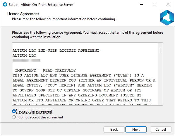 Read and accept Altium's End-User License Agreement. Read and accept Altium's End-User License Agreement.